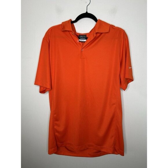 Nike Golf Polo Shirt Men's Orange Golfing Performance Fit Dry Size Large - Picture 1 of 9